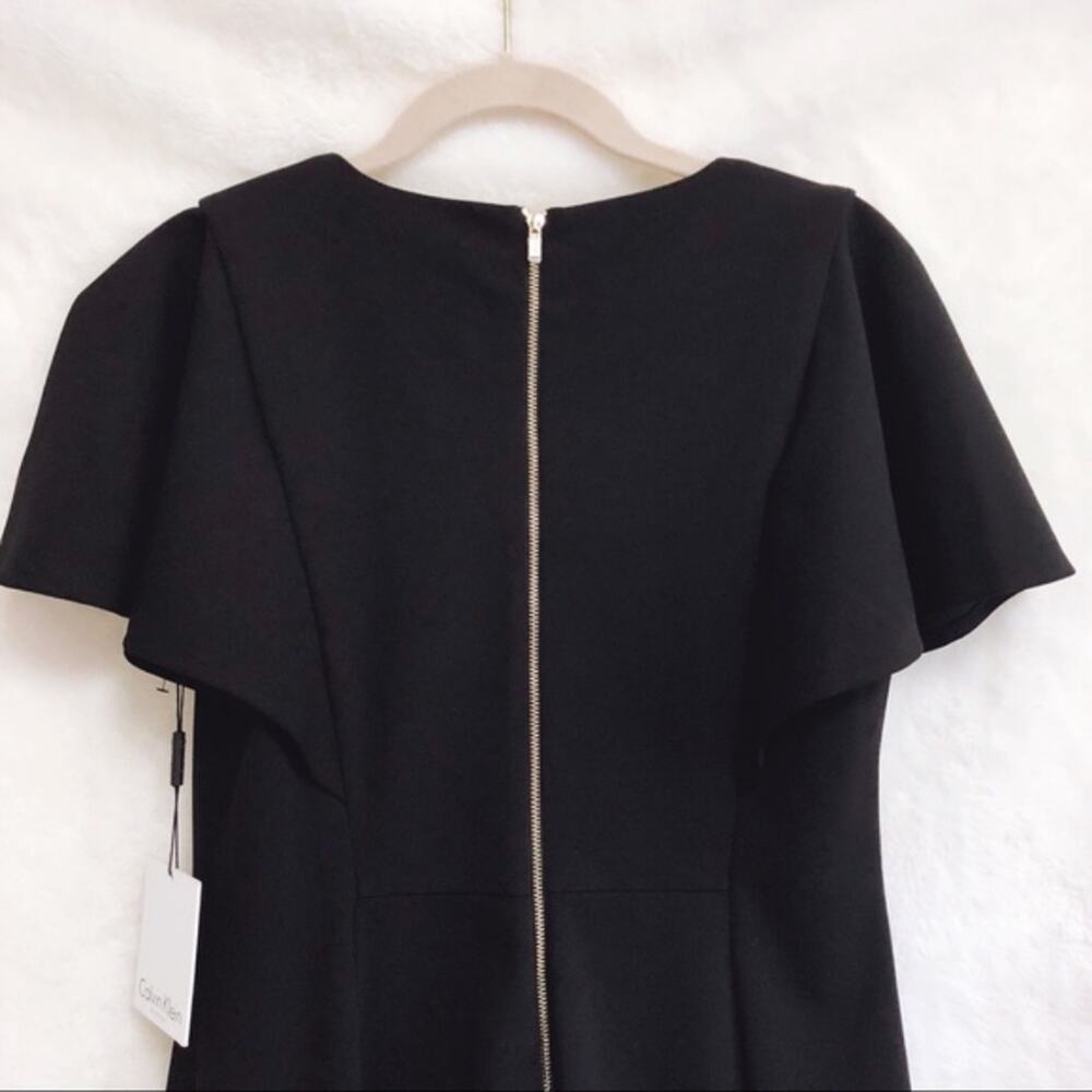 Calvin Klein Black Short Sleeve Fit & Flare Dress - Picture 3 of 8